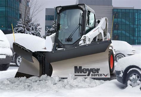 skid steer pushing snow|skid steer attachments snow plow.